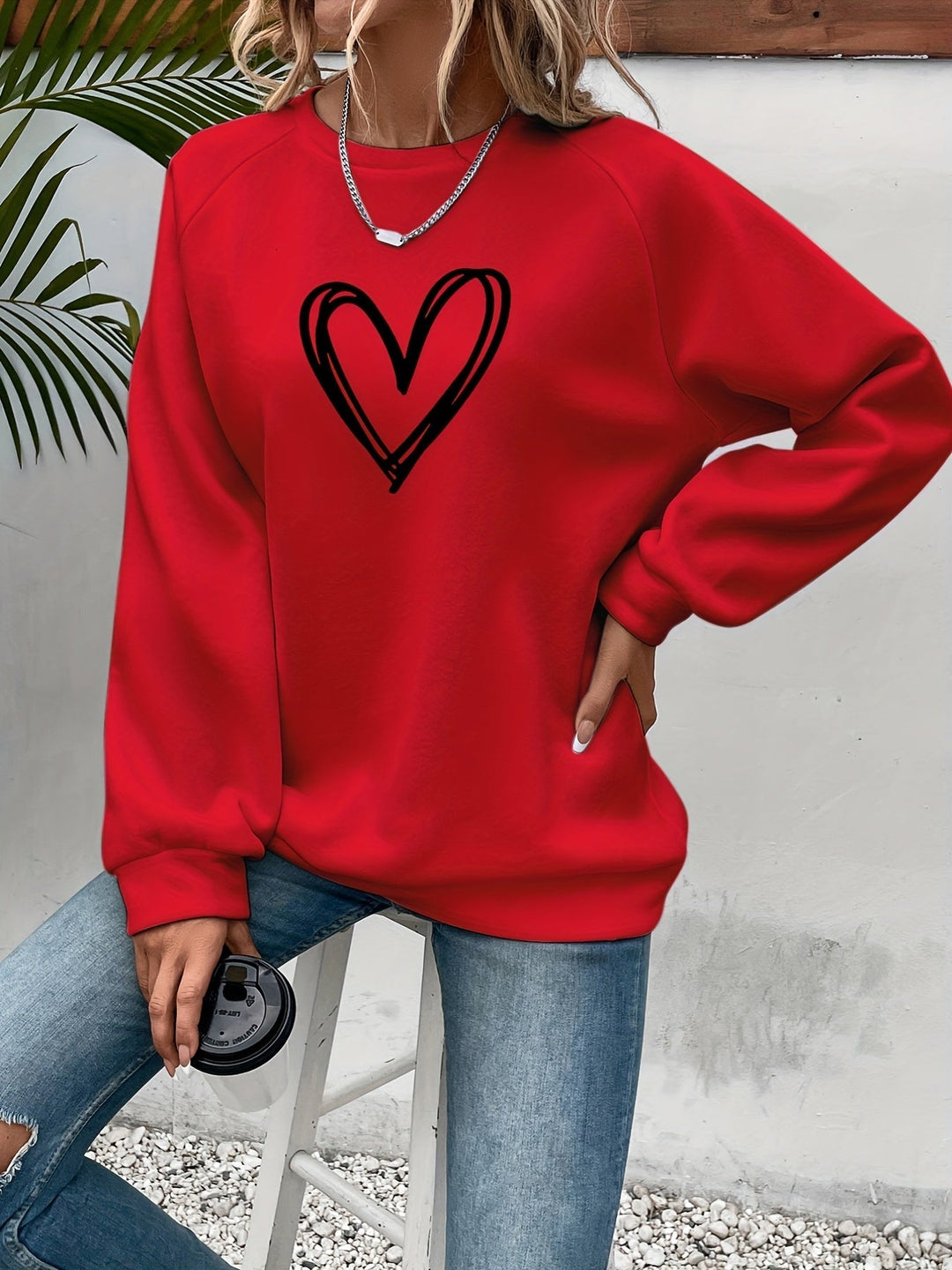 Sophie | Casual sweatshirt met hartprint