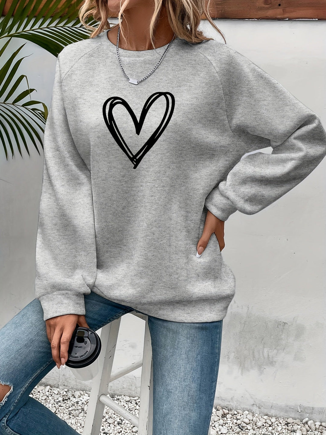 Sophie | Casual sweatshirt met hartprint