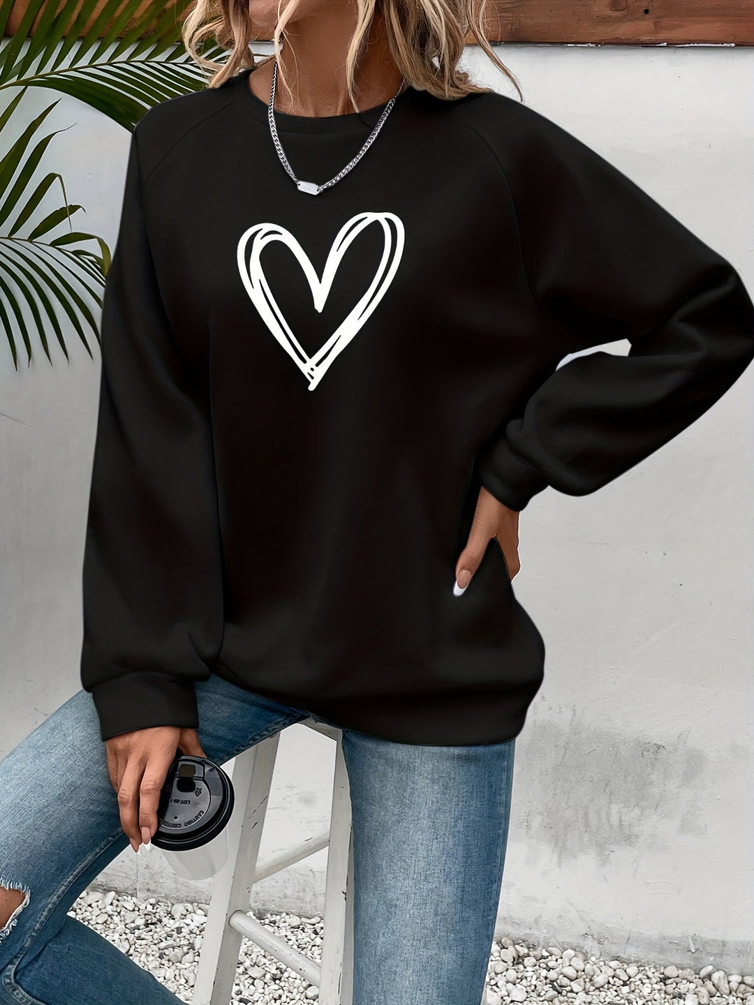 Sophie | Casual sweatshirt met hartprint
