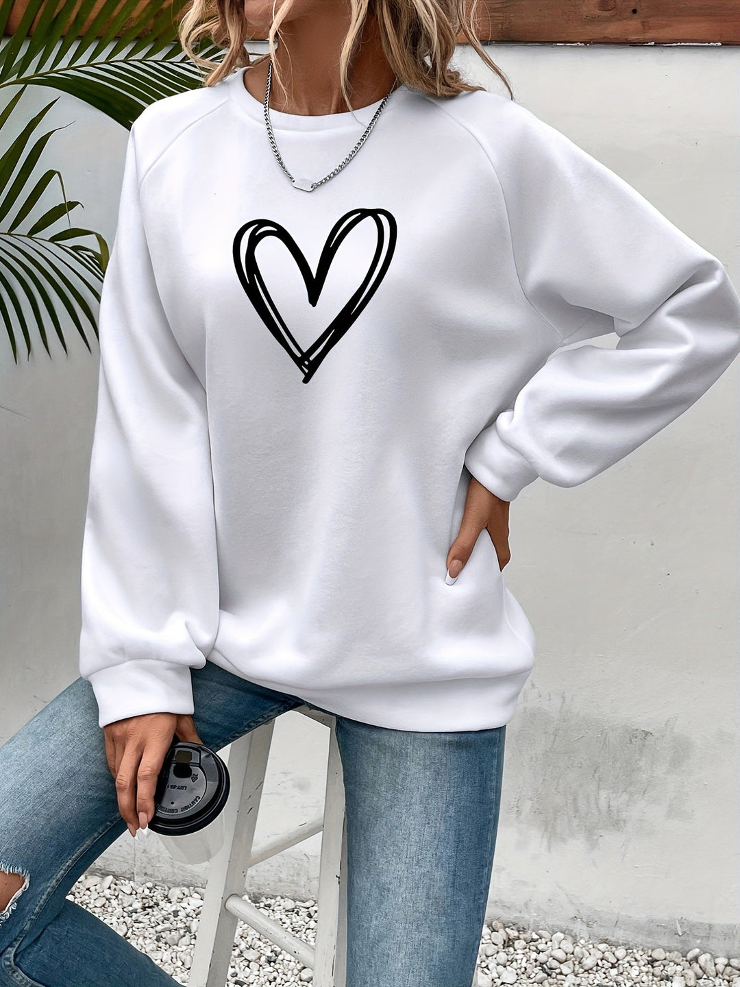 Sophie | Casual sweatshirt met hartprint