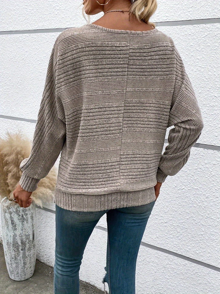 Sophie | Effen casual pullover met ronde hals en wijde mouwen