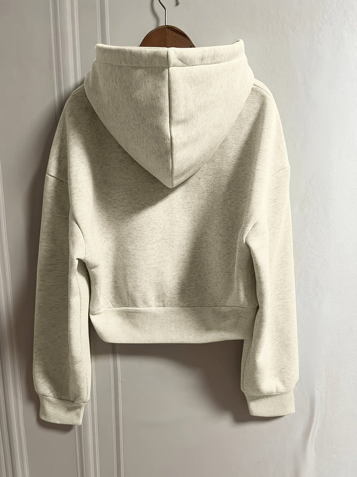 Sophie | Effen hoodie met rits en trekkoord