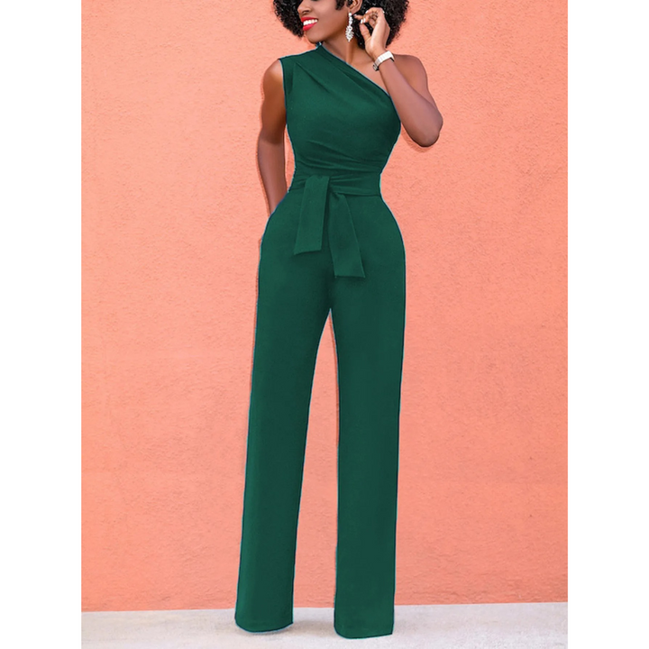 Sophie | Jumpsuit met wijde broek en korte mouwen
