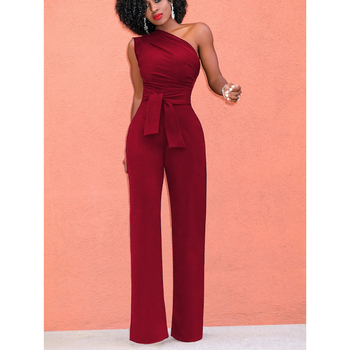 Sophie | Jumpsuit met wijde broek en korte mouwen