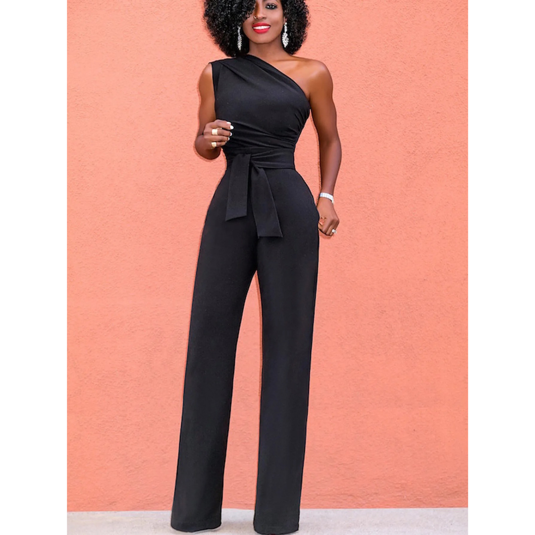 Sophie | Jumpsuit met wijde broek en korte mouwen