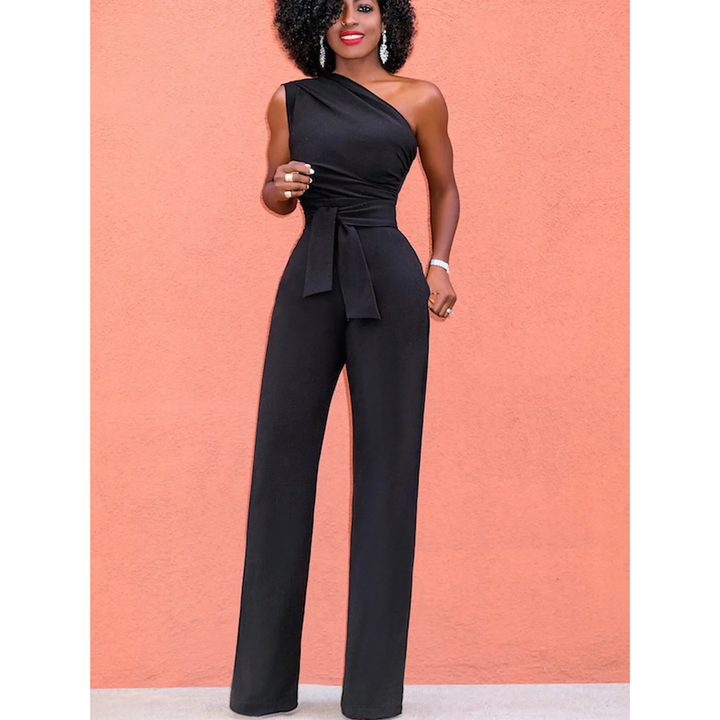 Sophie | Jumpsuit met wijde broek en korte mouwen