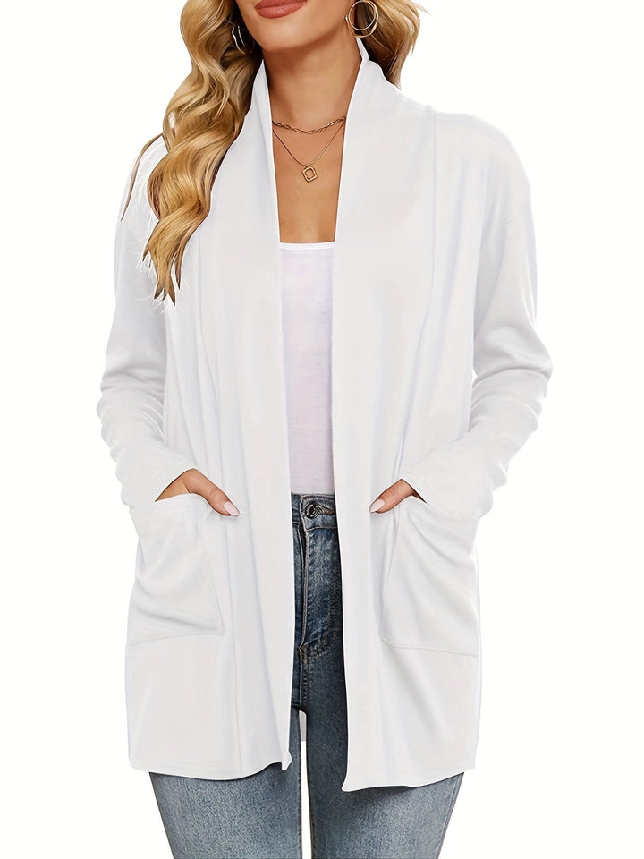 Sophie | Stevig gebreid casual vest met lange mouwen en open voorkant