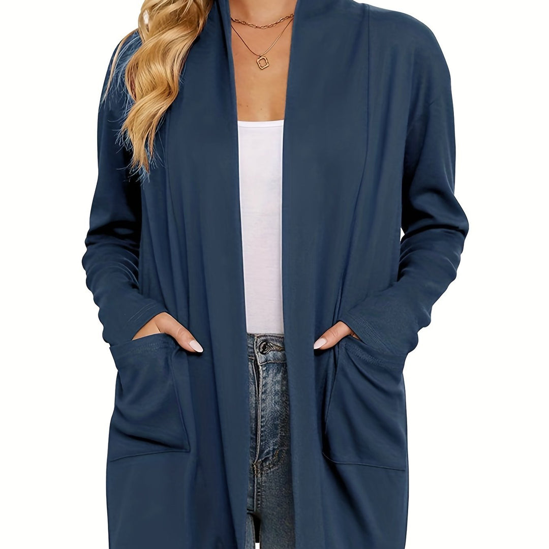 Sophie | Stevig gebreid casual vest met lange mouwen en open voorkant