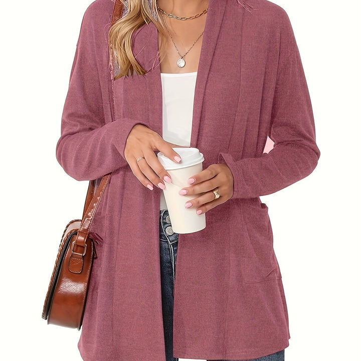 Sophie | Stevig gebreid casual vest met lange mouwen en open voorkant