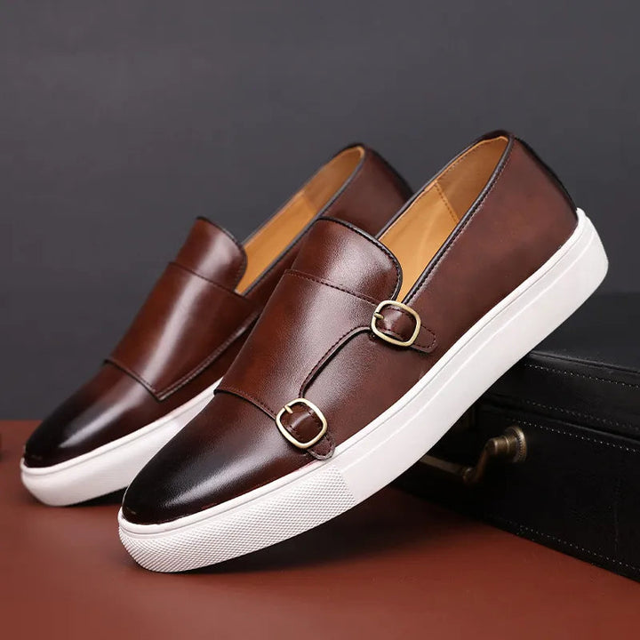 Dubbele Gesp Loafer Stijl Casual Schoenen