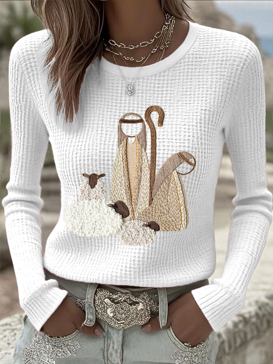 Dames Kerst Jezus Kribbe Tops