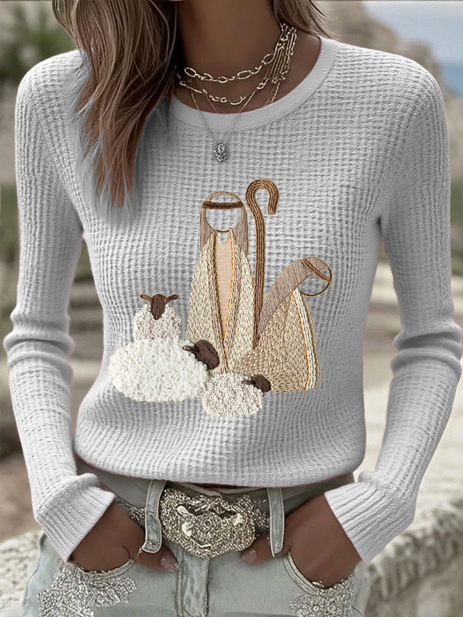 Dames Kerst Jezus Kribbe Tops