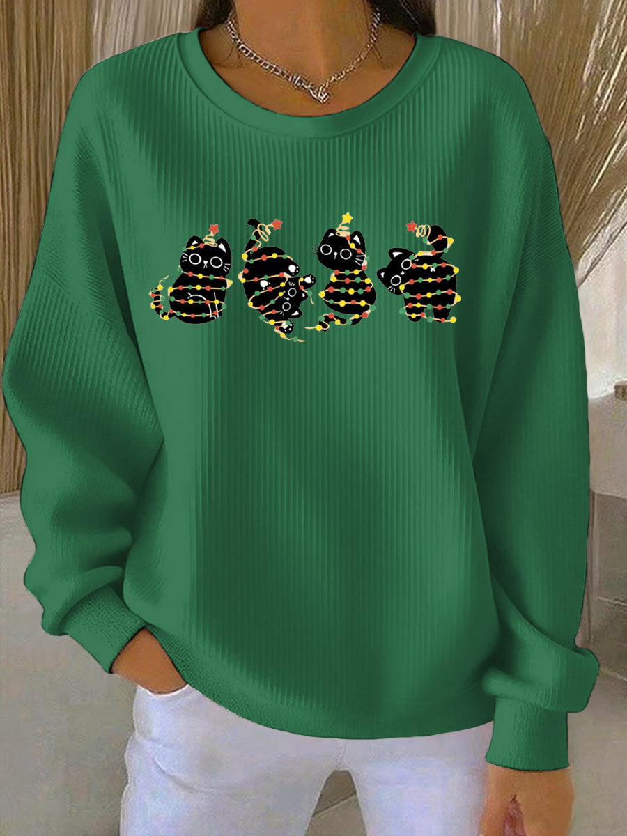 Dames Kerstprint Vrijetijdssweater