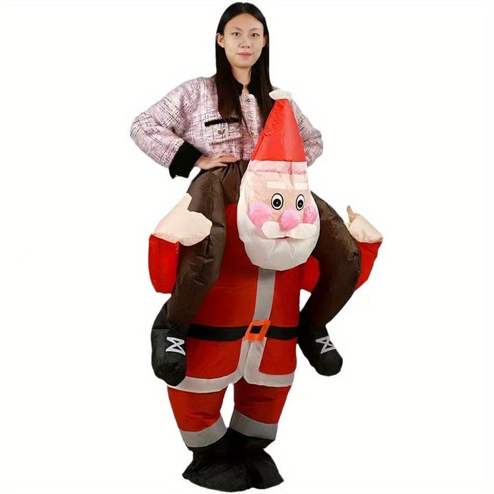 Stijlvol opblaasbare kerstman kostuum voor carnaval