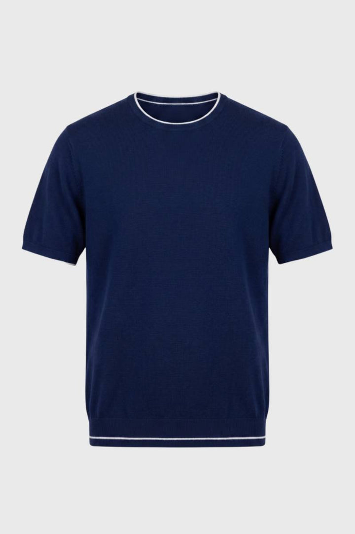 T-shirt Heren - Geribbelde Zoom met Ronde Hals | Klassiek