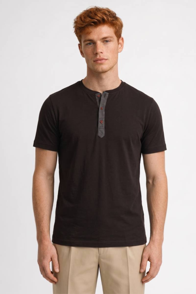 T-Shirt Heren - Henley met Knoopsluiting | Casual Stijl