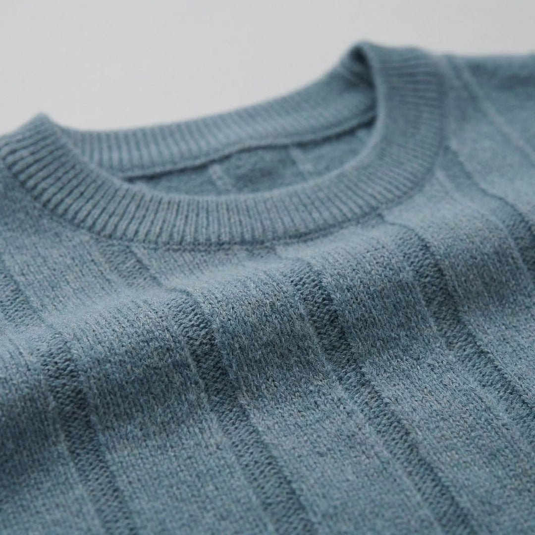 T-Shirt Heren Rib Knit Casual Chic Lange Mouwen