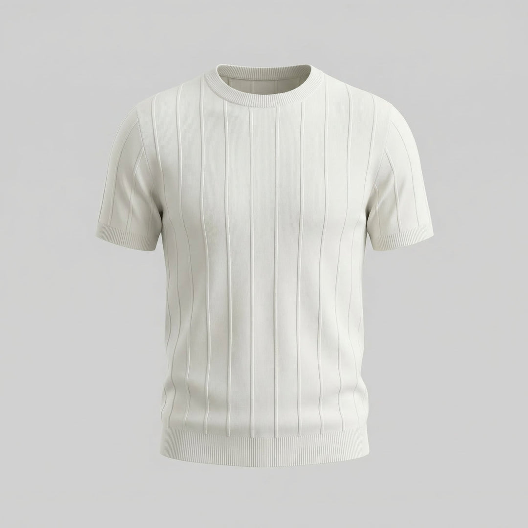 T-Shirt Heren Rib Knit Casual Chic Lange Mouwen