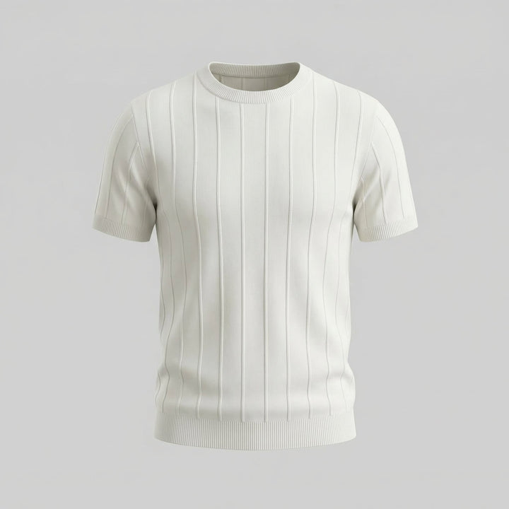 T-Shirt Heren Rib Knit Casual Chic Lange Mouwen