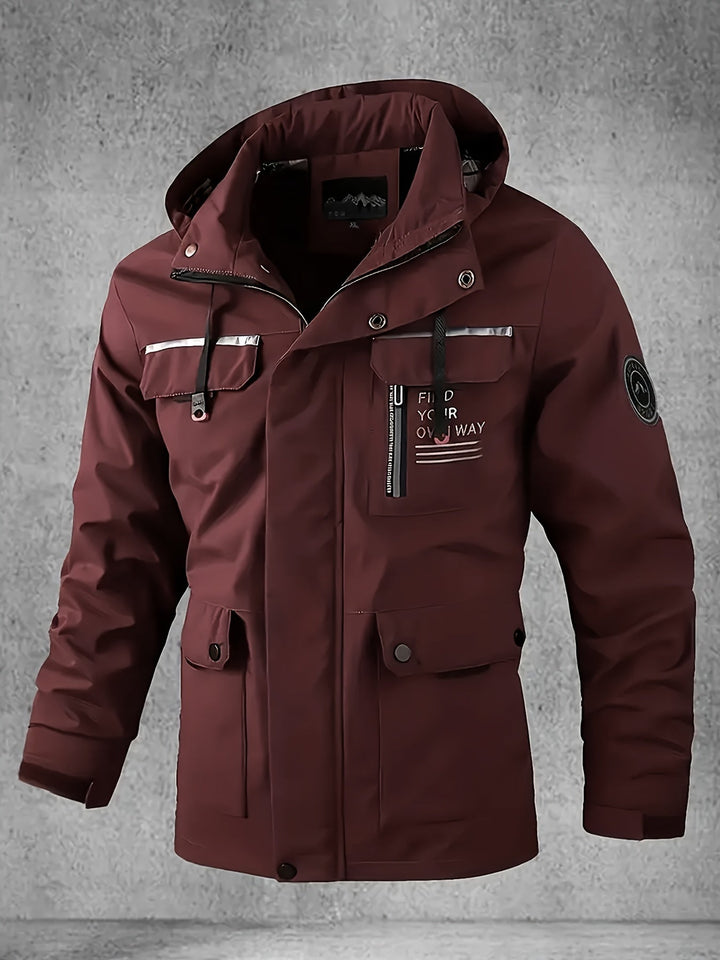 Thijs | Waterdichte & winddichte heren softshell jas met capuchon en meerdere zakken