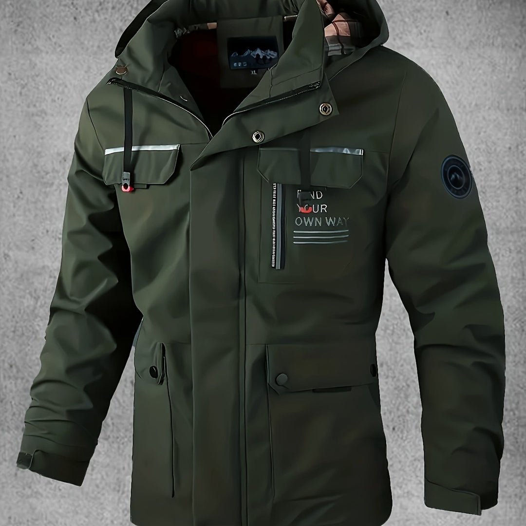 Thijs | Waterdichte & winddichte heren softshell jas met capuchon en meerdere zakken