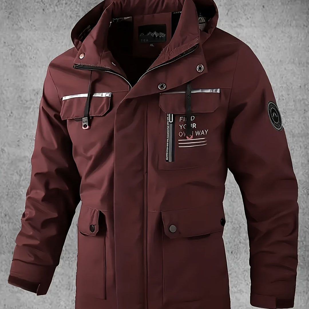 Thijs | Waterdichte & winddichte heren softshell jas met capuchon en meerdere zakken