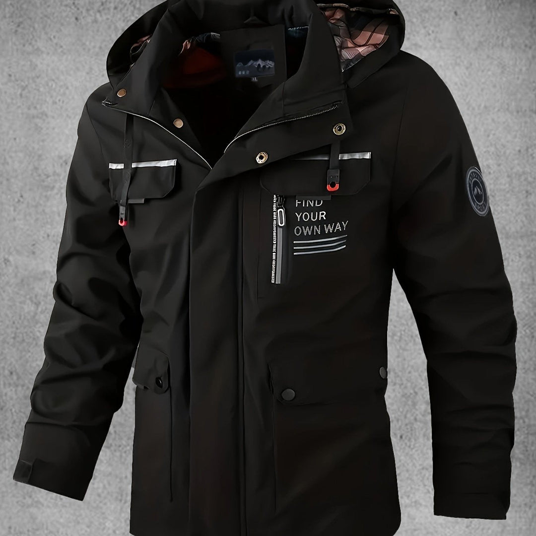 Thijs | Waterdichte & winddichte heren softshell jas met capuchon en meerdere zakken