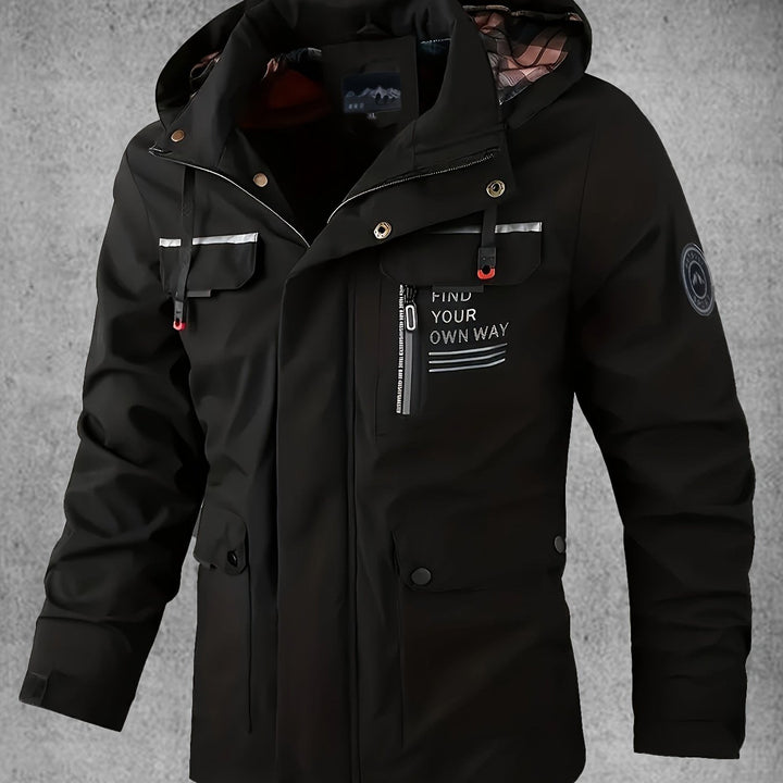Thijs | Waterdichte & winddichte heren softshell jas met capuchon en meerdere zakken