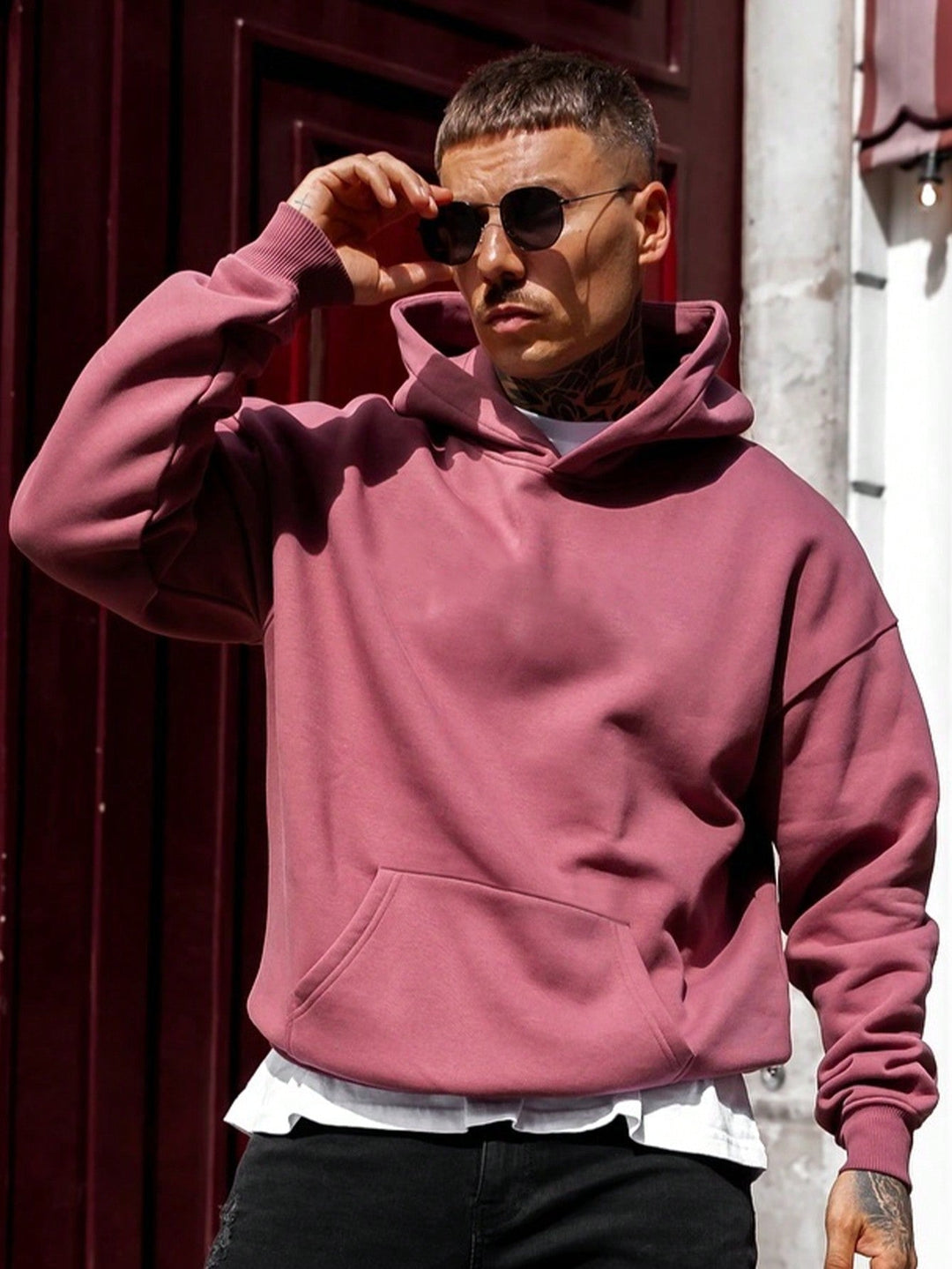 Tim | Effen kleur heren hoodie