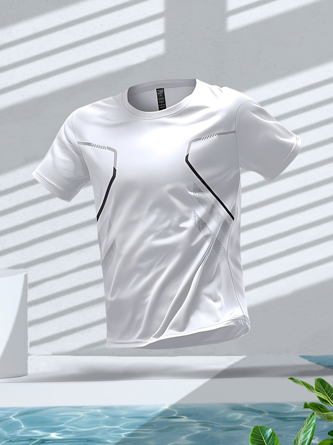 Tom | Kleurrijk heren sportshirt met sneldrogende korte mouwen