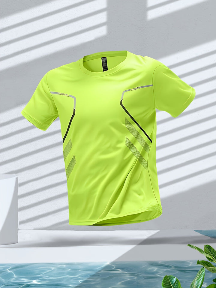 Tom | Kleurrijk heren sportshirt met sneldrogende korte mouwen