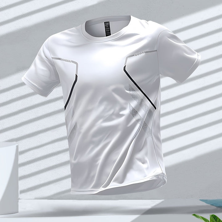 Tom | Kleurrijk heren sportshirt met sneldrogende korte mouwen
