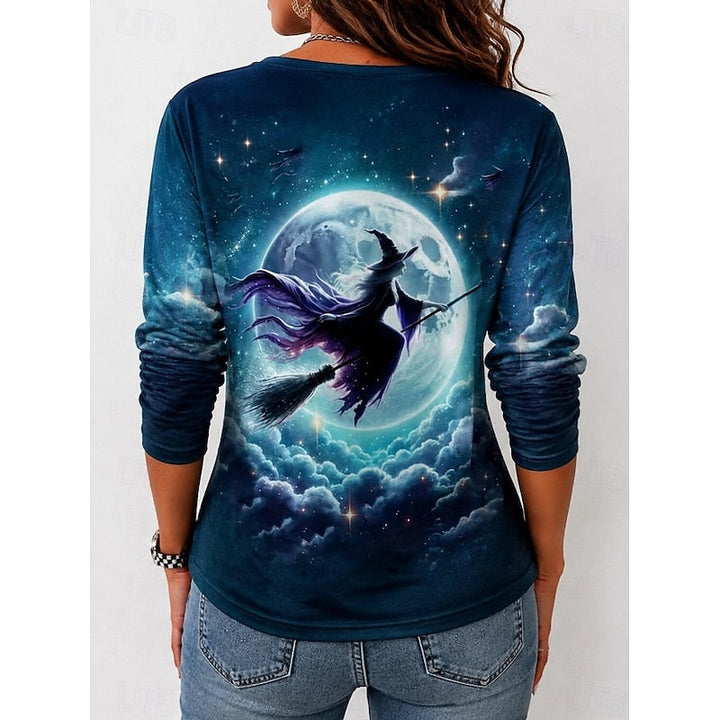 Herfst | Halloween Heks Grafisch Lange Mouwen Top