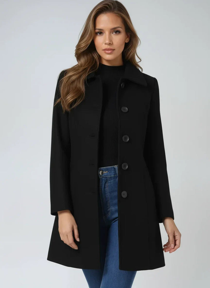 Trijntje | Fit-and-Flare Notch-Lapel Redactionele Trenchcoat