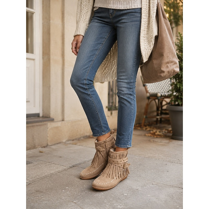 Susannah | Fringe Moccasin Enkellaarsjes
