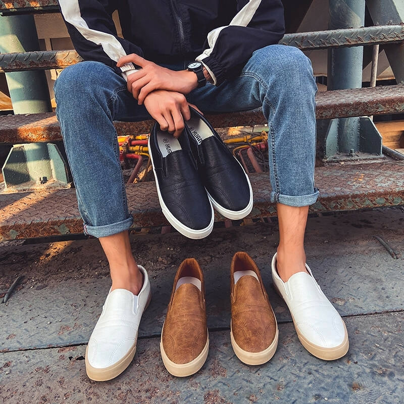 Heren Slip-On Leren Sneakers
