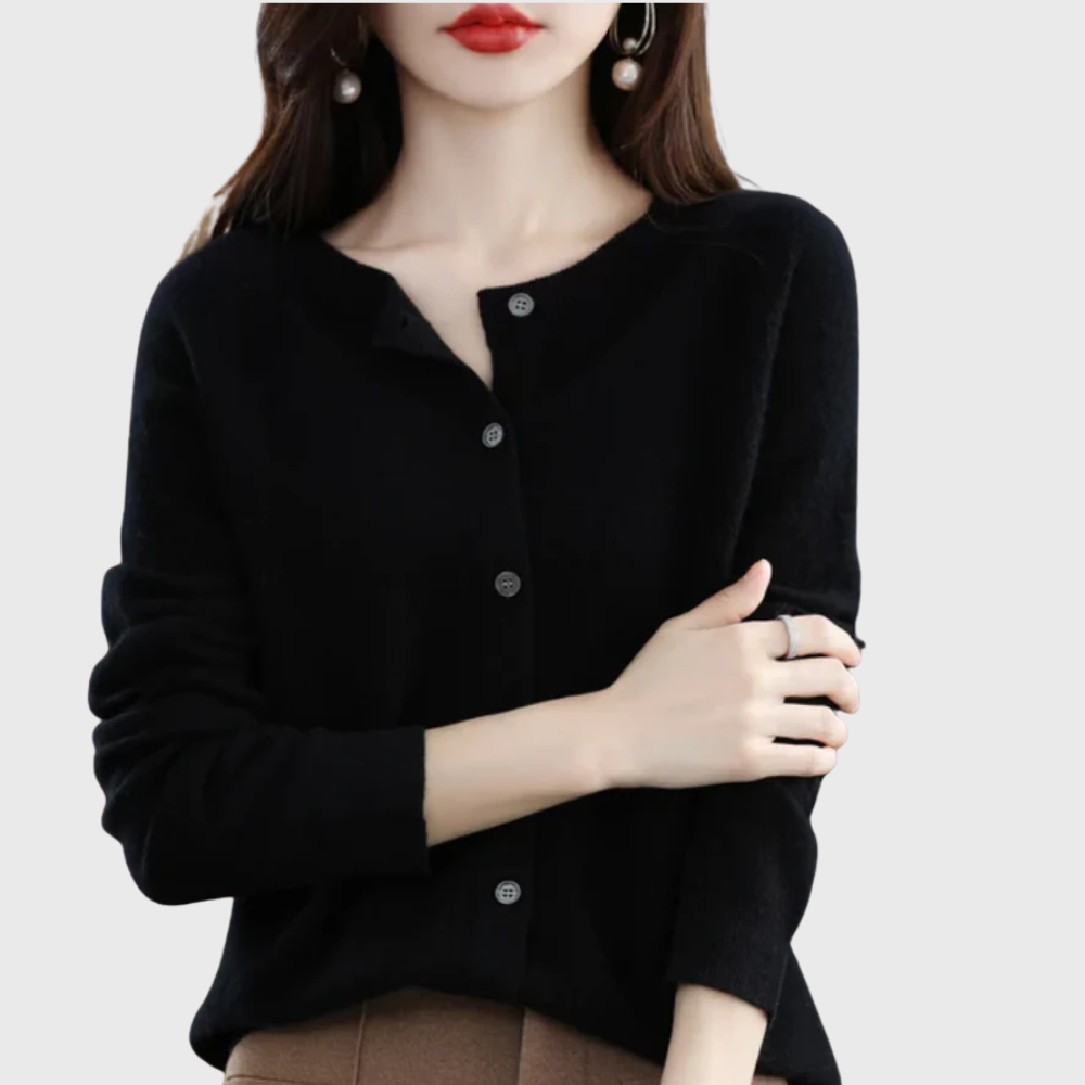 Valerie | Schone Knopen-Voorkant Cardigan