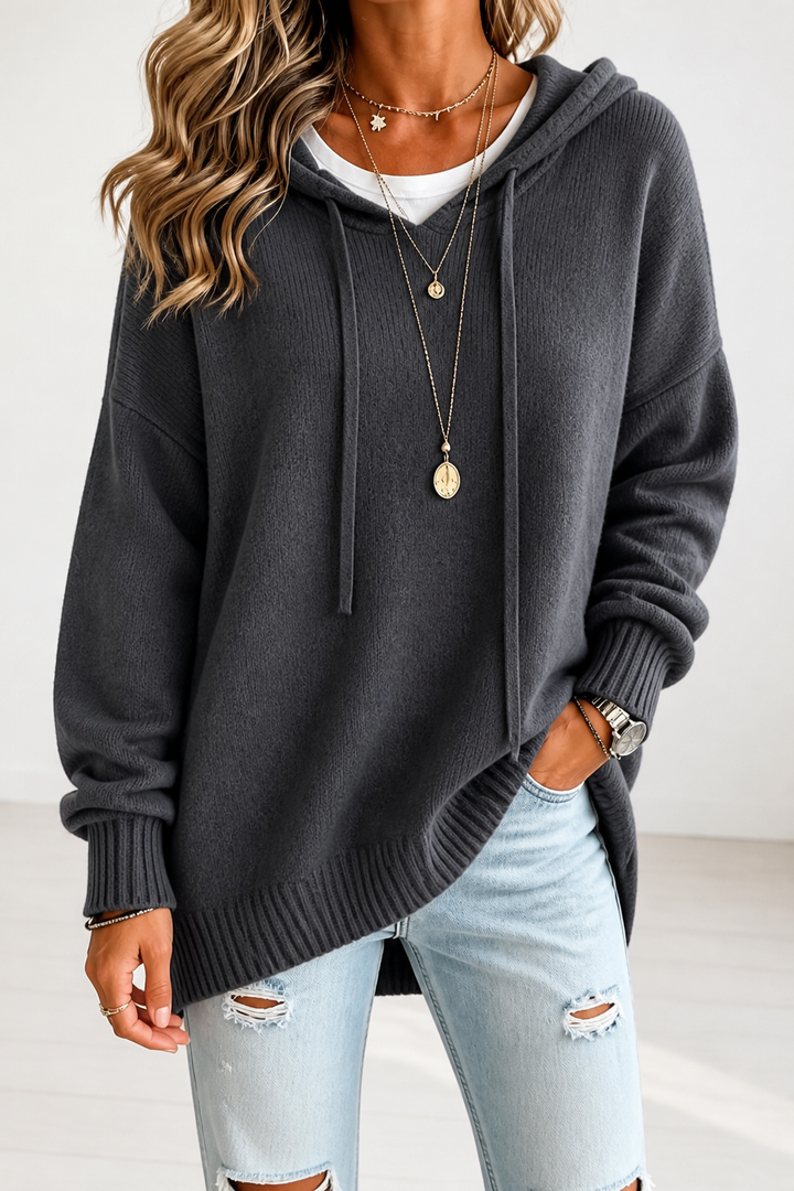 Wearbella – Oversized Trui met Capuchon en Touwtjes