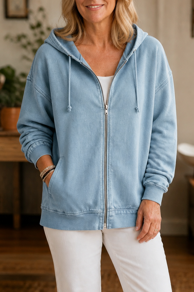 Rethread – Gewassen Relaxed Zip-Up Hoodie