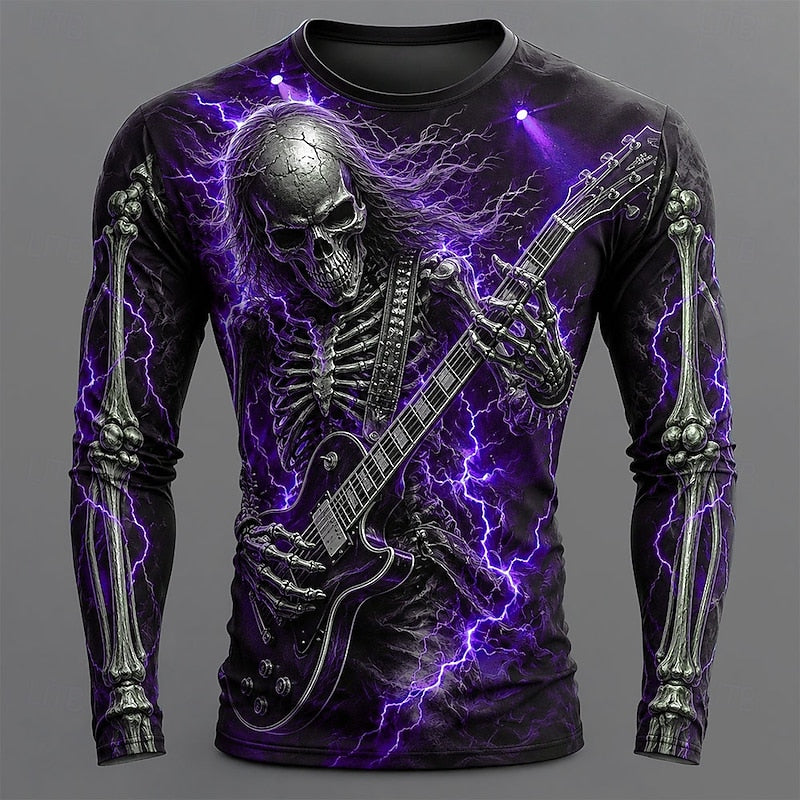 Ronan | Skelet Gitaar Halloween Lange Mouwen Shirt