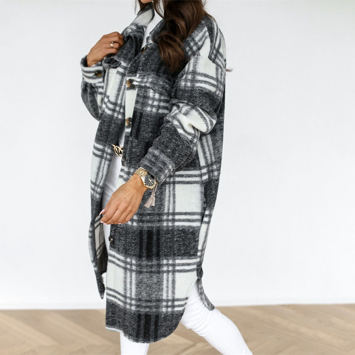 Van Dal | Dames Cozy Geruite Lange Jas