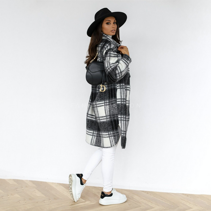 Van Dal | Dames Cozy Geruite Lange Jas