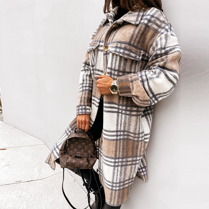 Van Dal | Dames Cozy Geruite Lange Jas