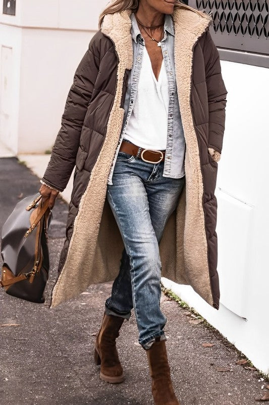 Van Dal | Dames Pluche Sherpa Puffer Jas
