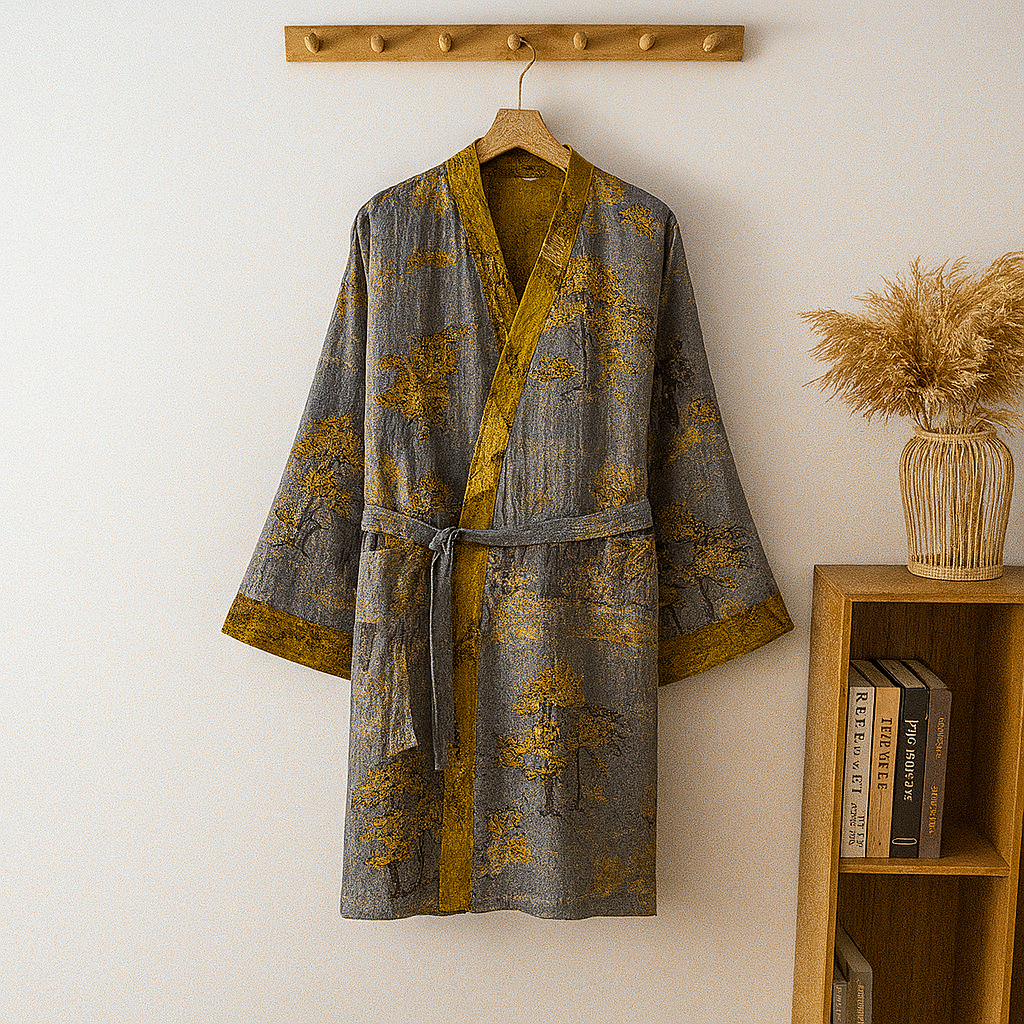 Jacquard Kimono Robe - Lichtgewicht & Relaxte Pasvorm