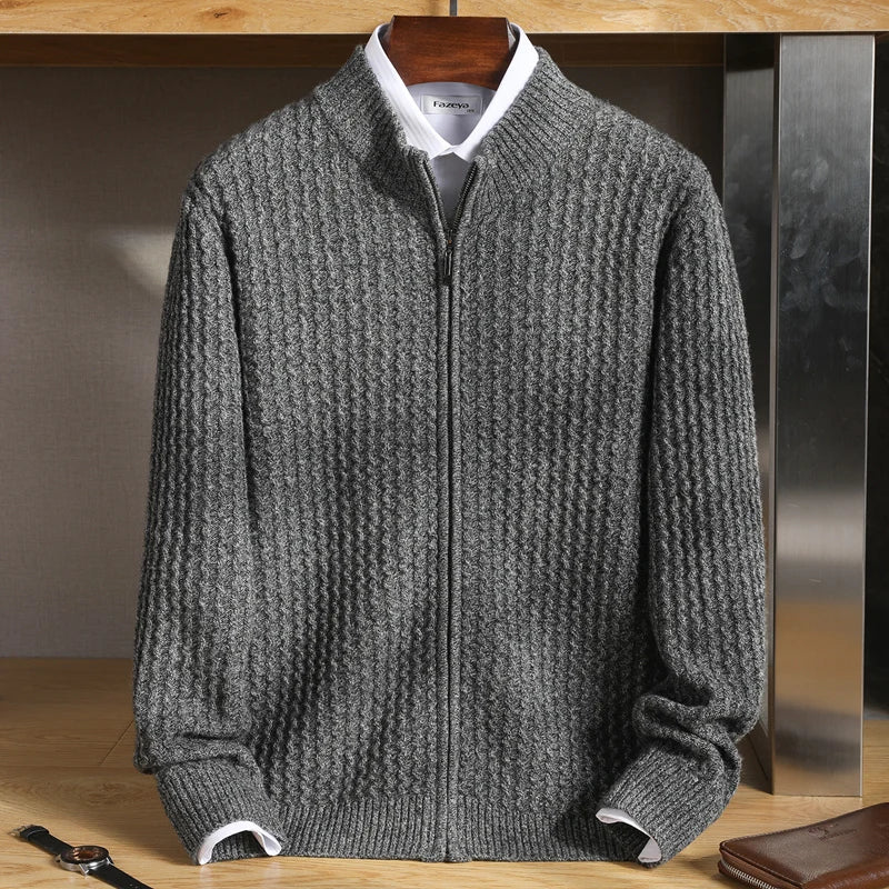 Van Dal | Heren Textured Waffle Knit Cardigan