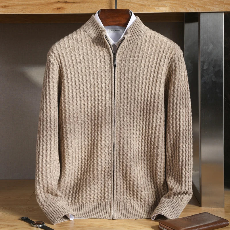 Van Dal | Heren Textured Waffle Knit Cardigan