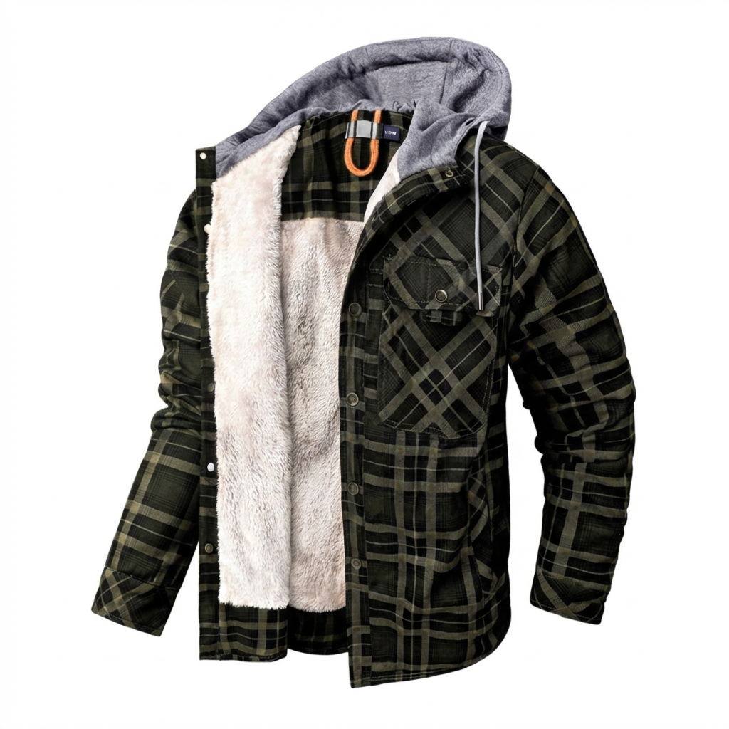 Van Dal | Heren Sherpa-Gecoate Geruite Hoodie Jast