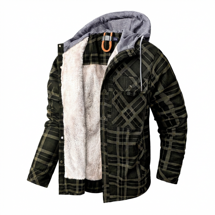 Van Dal | Heren Sherpa-Gecoate Geruite Hoodie Jast