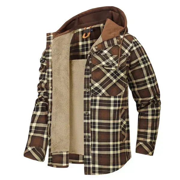 Van Dal | Heren Sherpa-Gecoate Geruite Hoodie Jast